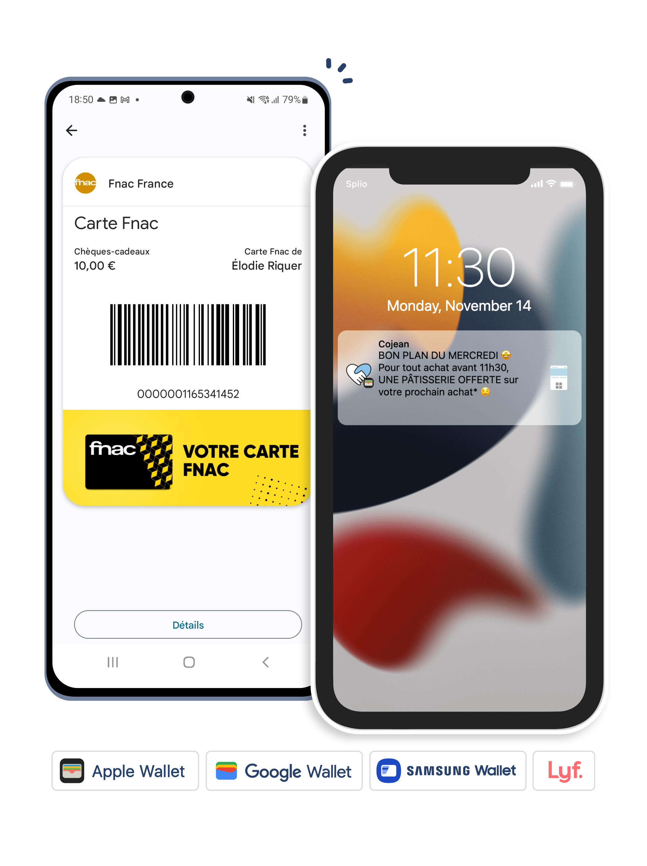 Exemple de carte dans le Mobile Wallet